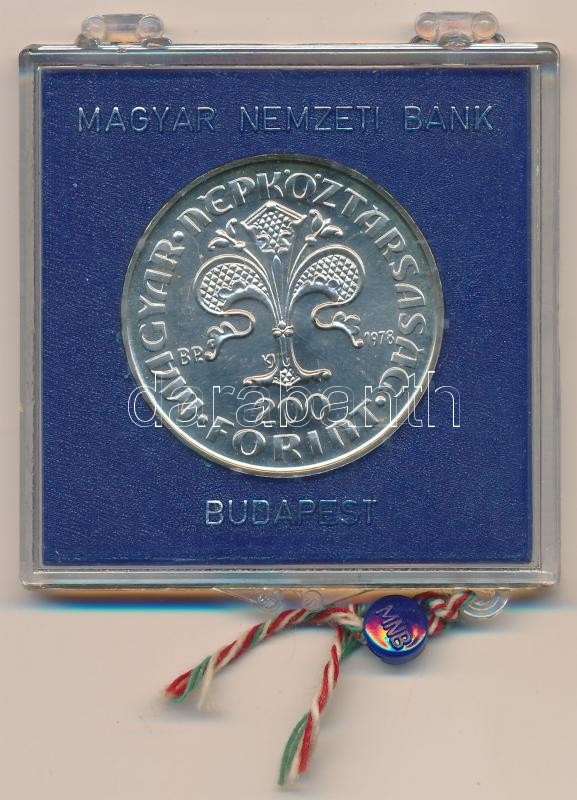 1978. 200Ft Ag 'Első magyar aranyforint' plombált, 'MNB' plasztiktokban T:BU Adamo EM56 - Image 2