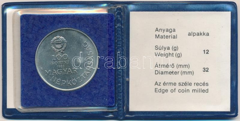 1983. 100Ft alpakka 'Széchenyi István' tokban, tanúsítvánnyal T:BU kis patina, az érmét tartó műanyag lapka eltört Adamo EM75 - Image 2