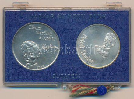 1973. 50Ft Ag + 100Ft Ag 'Petőfi' pár eredeti, plombált MNB plasztiktokban T:1 patina Adamo EM41, EM42