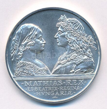 1990. 500Ft Ag 'Mátyás király / Beatrix' T:BU patina Adamo EM113