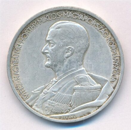 1939. 5P Ag 'Horthy balra' T:1- patina Adamo P8.2