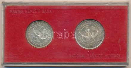 1968. 50Ft Ag + 100Ft Ag 'Tanácsköztársaság' eredeti piros 'MNB' plasztik tokban T:1 Adamo EM34; EM35