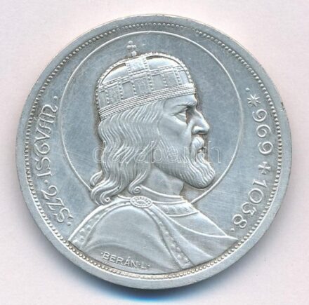 1938. 5P Ag 'Szent István' T:2 patina Adamo P8.1