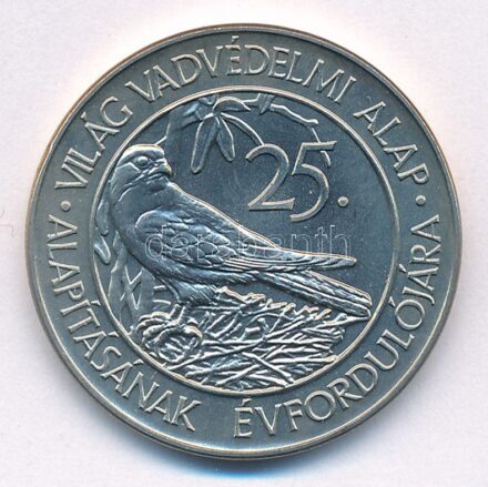 1988. 50Ft Cu-Ni 'Világ Vadvédelmi Alap - Kékvércse' T:BU patina Adamo EM101