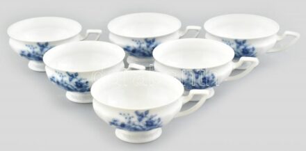 Rosenthal 6 db teáscsésze, mázalatti kékkel festett porcelán, hibátlan, jelzett.