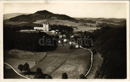 1928 Maria Plain bei Salzburg, Blick auf den Wallfahrtsort mit Hochgitzen (EK)