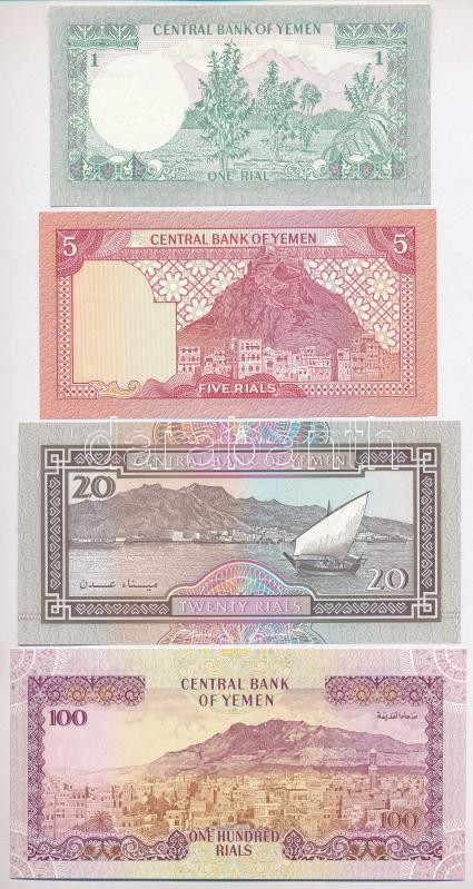 Jemen 1983-1995. 1R-100R (4xklf) T:I-II Yemen 1983-1995. 1 Rial - 100 Rials (4xdiff) C:UNC-XF Krause P#16B-17,#25,#28 - Image 2