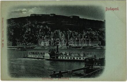 Budapest XI. Gellérthegy, Citadella, 'HATTYÚ' gőzüzemű ingahajó, este (EK)