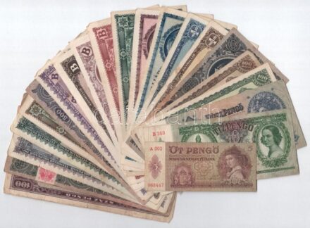 22db vegyes pengő bankjegy, közte 1946. 100.000.000BP + 10.000.000BP T:II-III