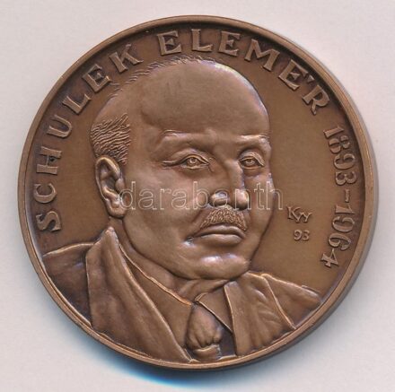 Kiss György (1943-) 1993. 'Schulek Elemér / Magyar Gyógyszerészeti Kongresszus' piedfort bronz emlékérem (42,5mm) T:1-