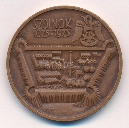 Nagy István (1920-2017) 1975. 'MÉE VI. Vándorgyűlése / Szolnok 1075-1975' kétoldalas bronz emlékérem (42,5mm) T:1- patina Adamo SK1