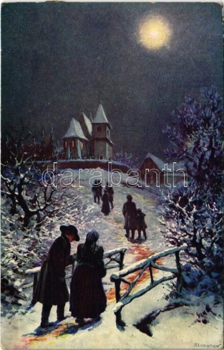 Veselé Vánoce! / Christmas greeting art postcard s: Adolf Liebscher (EM)
