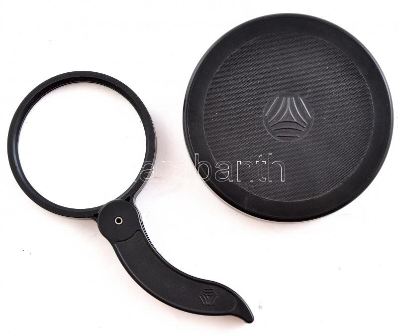 2x nagyítású nagyító műanyag tokban, újszerű állapotban (lencse átmérője 90mm)