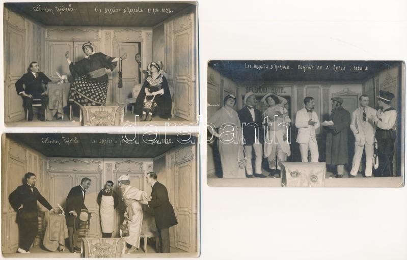 6 db RÉGI francia színész fotó, színházi előadás / 6 pre-1945 French photos of actors, theatre play: Les Dragées d'Hercule, Groupe Theatral Ohrdrúf, Le Quatorsteme - Image 2