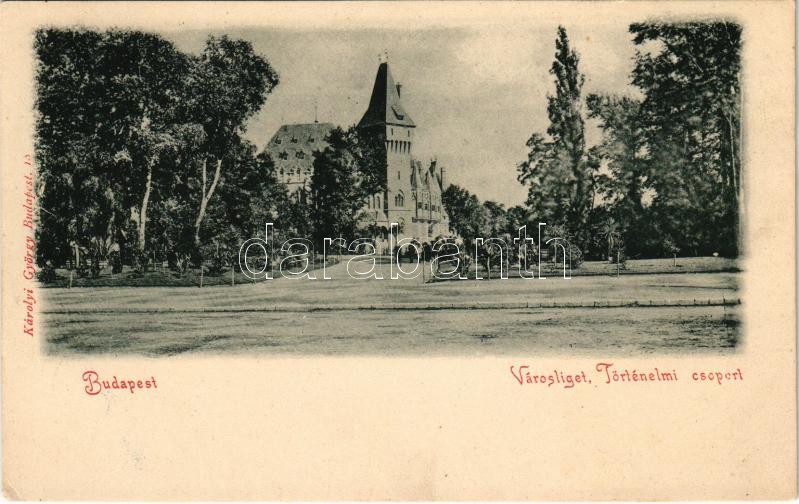 Budapest XIV. Városliget, Történelmi csoport (Vajdahunyad vára) Károlyi György kiadása (EK)