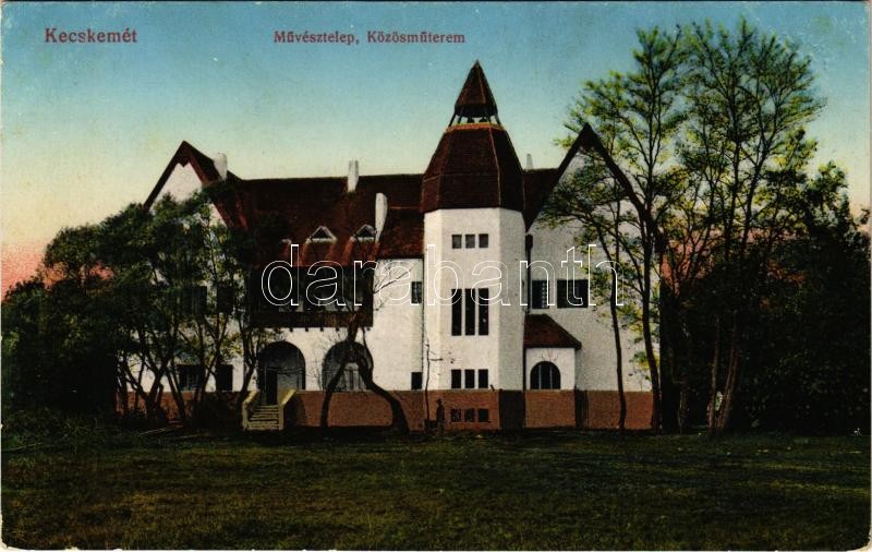 Kecskemét, Művésztelep, Közös műterem. Vasúti levelezőlapárusítás 28. 1915.