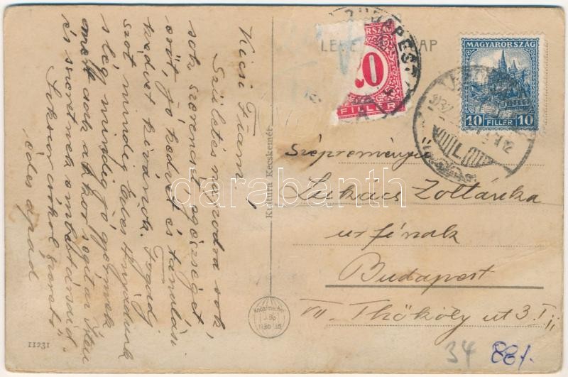 1932 Kecskemét, Református bérpalota, jogakadémia, Hitelszövetkezet, Kultura könyvnyomda. leporellolap 10 kis képpel köztük a mozi, múzeum és vasútállomás (EB) - Image 2
