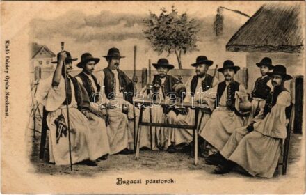 Bugac (Kecskemét), pásztorok, magyar folklór. Dékány Gyula kiadása (ázott / wet damage)