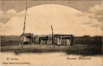 Bugac (Kecskemét), cserény, magyar folklór. Dékány Gyula kiadása (ázott / wet damage)