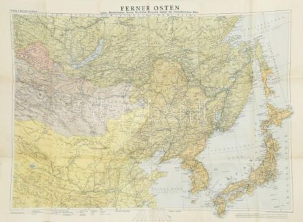 1937 Freytag & Berndt's Handkarte: Ferner Osten. Japan, Mandschukuo, Korea, Nordchina, Mongolei, Gebiet der transsibirschen Bahn. / Távol-Kelet (Japán, Mandzsukuo, Korea, Észak-Kína, Mongólia, a Transzszibériai vasútvonal területe)
