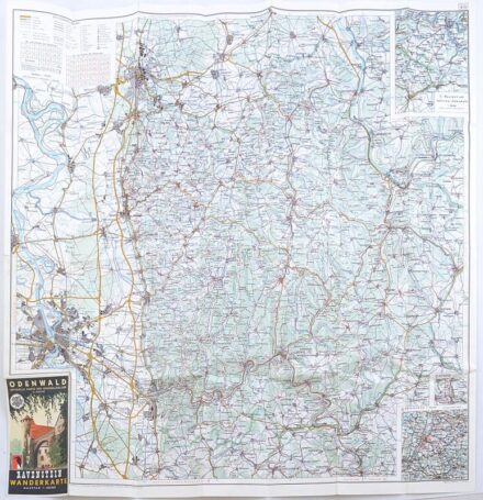1971 Odenwald. Ravenstein Wanderkarte / Odenwald térképe. 1 : 100.000. Hajtva, 79x76 cm
