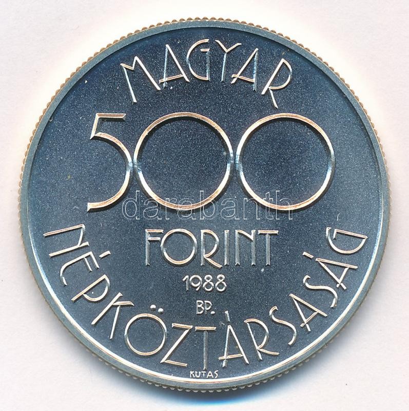 1988. 500Ft Ag '1990. Labdarúgó Világbajnokság - három játékos' T:BU kis patina Adamo EM106 - Image 2