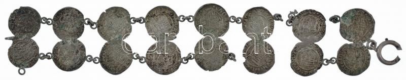16 db, nagyrészt I. Ferdinánd denár fülekkel karkötővé alakítva T:2,2- a karkötő sérült, több darabban