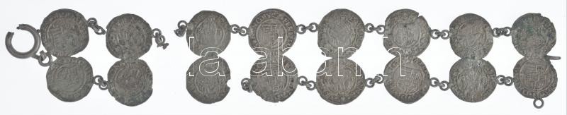 16 db, nagyrészt I. Ferdinánd denár fülekkel karkötővé alakítva T:2,2- a karkötő sérült, több darabban - Image 2