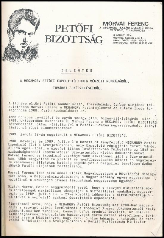 Megamorv - Petőfi expedíció jelentése. Nagyréde, én.,Morvai Ferenc Kazánfejlesztő és Kutató Iroda. Kiadói papírkötés, a hátsó borítón kis sérüléssel. - Image 2