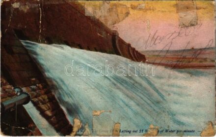 Aswan, Assouan; The Great Dam letting out 31880 tons of water per minute (Rb)