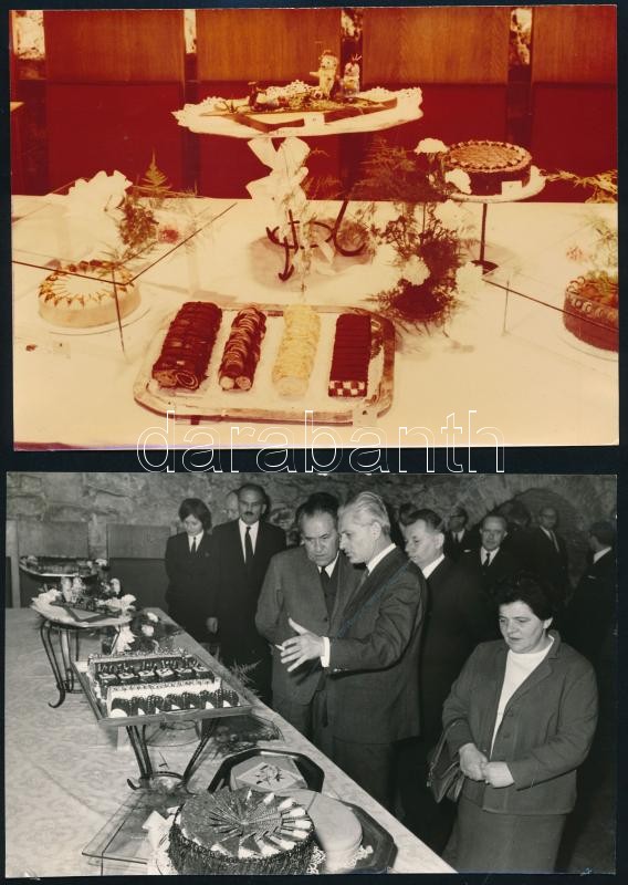 cca 1970 Cukrászati bemutatón készült fotók, 16 db, 9×9 és 13×18 cm - Image 2