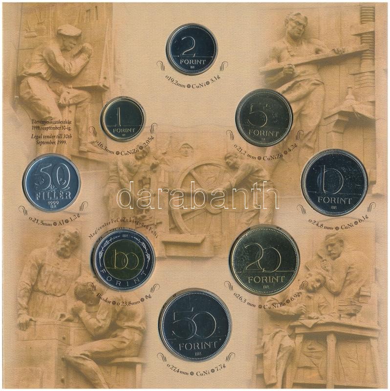 1999. 50f-100Ft (8xklf) forgalmi szett, dísztokban T:1 patina - Image 2