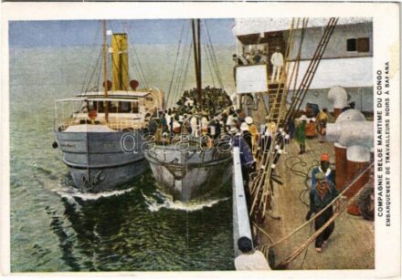 Banana, Compagnie Belge Maritime du Congo, Embarquement de Travailleurs noirs / Embarkation of black workers of the Belgian Maritime Company of Congo