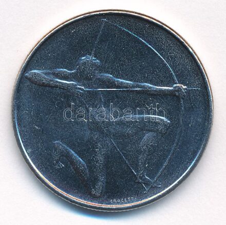 San Marino 1980. 100L acél 'Olimpia - Íjászat' T:1 San Marino 1980. 100 Lire steel 'Olympics - Archery' C:UNC Krause KM#108
