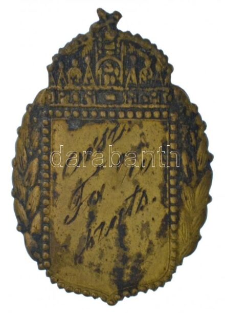 ~1930. 'Országos Faluszövetség' gravírozott Cu zászlószeg T:2- patina
