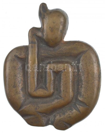 1983. '25 éves a Magyar Gastroenterologiai Társaság' kétoldalas bronz emlékplakett (95x70mm) T:1- patina