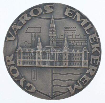 Renner Kálmán (1927-1994) DN 'Győr Város Emlékérem' egyoldalas, ezüstpatinázott bronz emlékérem (80mm) T:2