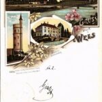 1899 (Vorläufer) Wels, Marien-Warte, Schloss Lichtenegg / castle. Art Nouveau, floral, litho (EK)