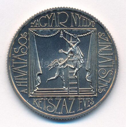 1990. 100Ft Cu-Ni '200 éves a hivatásos magyar nyelvű színjátszás' T:BU kis patina Adamo EM118