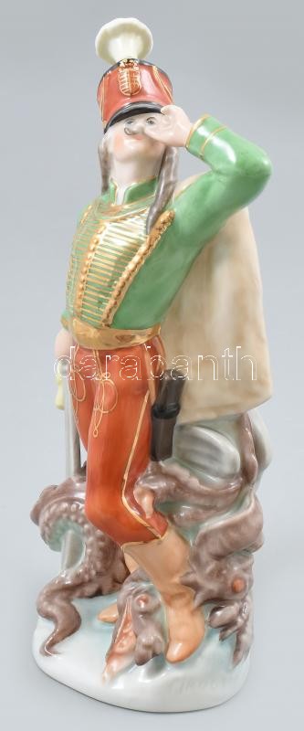 Herendi János vitéz, kézzel festett, jelzett, hibátlan, m:22 cm Tervező: Maugsch Gyula - Image 2