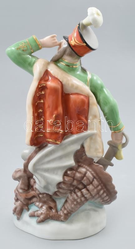 Herendi János vitéz, kézzel festett, jelzett, hibátlan, m:22 cm Tervező: Maugsch Gyula - Image 3