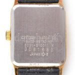 Citizen kvarc női karóra, használt, Made in Japan, N5 3081583, bőr szíjjal, elemcsere szükséges. d: 20mm - Image 3
