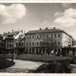 1943 Beszterce, Bistritz, Bistrita; utca, üzletek / street view, shops. photo (fl)