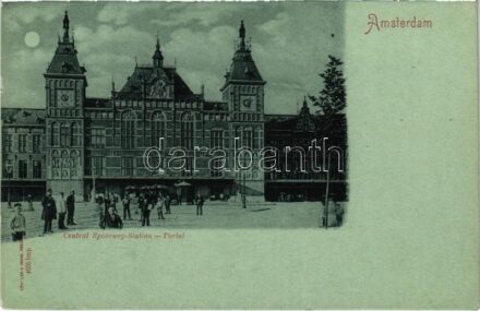Amsterdam, Central Spoorweg-Station, Portal / railway station, tram (EK)