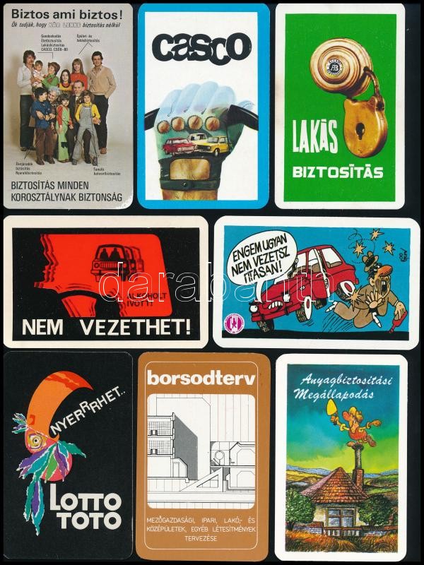 cca 1970-1980 vegyes Kártyanaptár tétel.