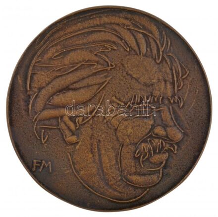 Fritz Mihály (1947-) DN Móricz Zsigmondot ábrázoló egyoldalas, öntött bronz emlékérem (92mm) T:1-