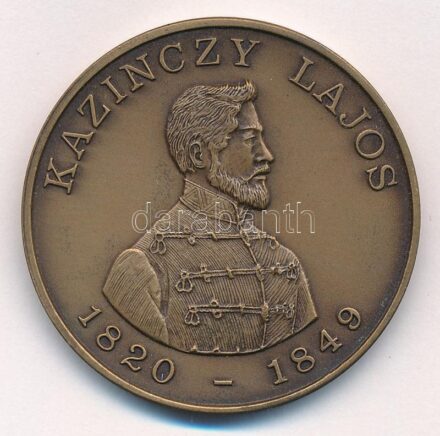 Bognár György (1944-) 1990. 'Gyöngyös - Aradi Vértanúk / Kazinczy Lajos' kétoldalas bronz emlékérem (42,5mm) T:1 patina Adamo GS9