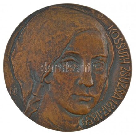 Nagy István János (1938- ) DN 'Kossuth Zsuzsa 1817-1854' egyoldalas, öntött bronz emlékérem (89mm) T:1-
