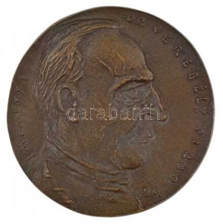 Borsos Miklós (1906-1990) 1971. 'Dr. Verebély Tibor - MCMLXXI' kétoldalas, öntött bronz emlékérem (86mm) T:1-
