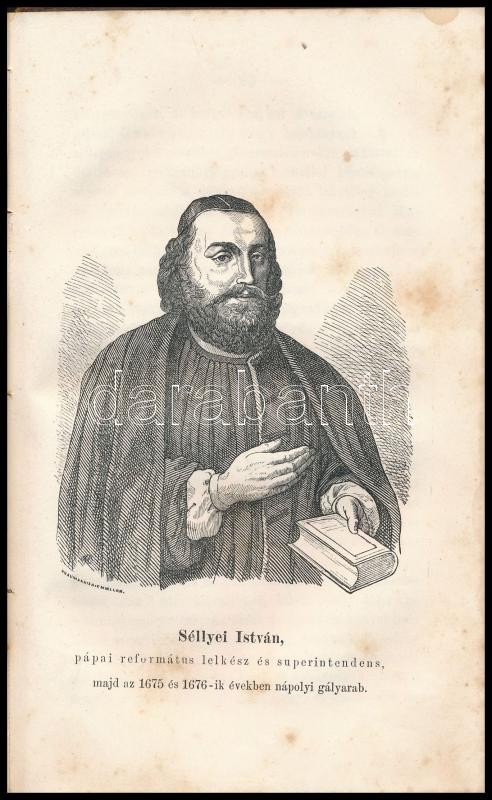 Farkas József: Elbeszélések a magyarországi protestáns egyház hitbajnokainak és vértanuinak életéből. Pest, 1869, Hornyánszky és Träger, VI+161+(1) p. + 4 t. Korabeli egészvászon-kötésben, kissé kopottas, foltos borítóval, - Image 2